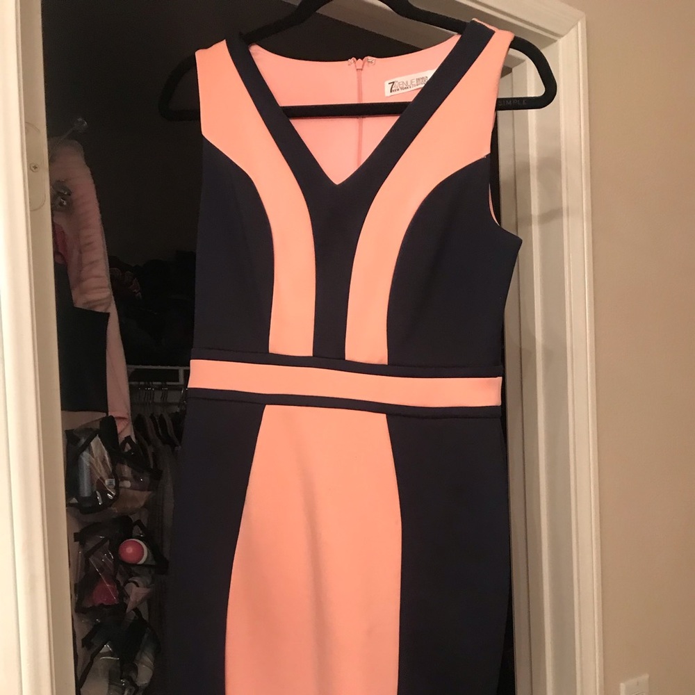 Navy blue and baby pink dress